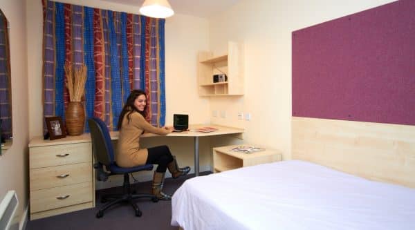 chambre en résidence étudiante en Angleterre