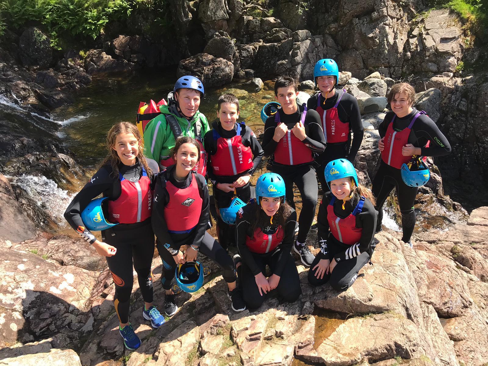 activité canyoning durant le séjour linguistique à Windermere School en Angleterre