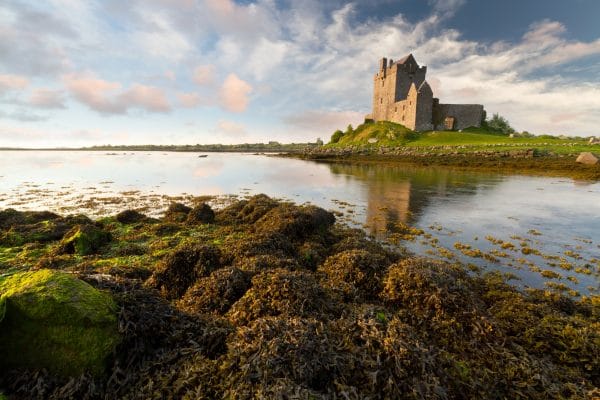 Château de Dunguaire au coucher du soleil, comté de Galway, Irlande