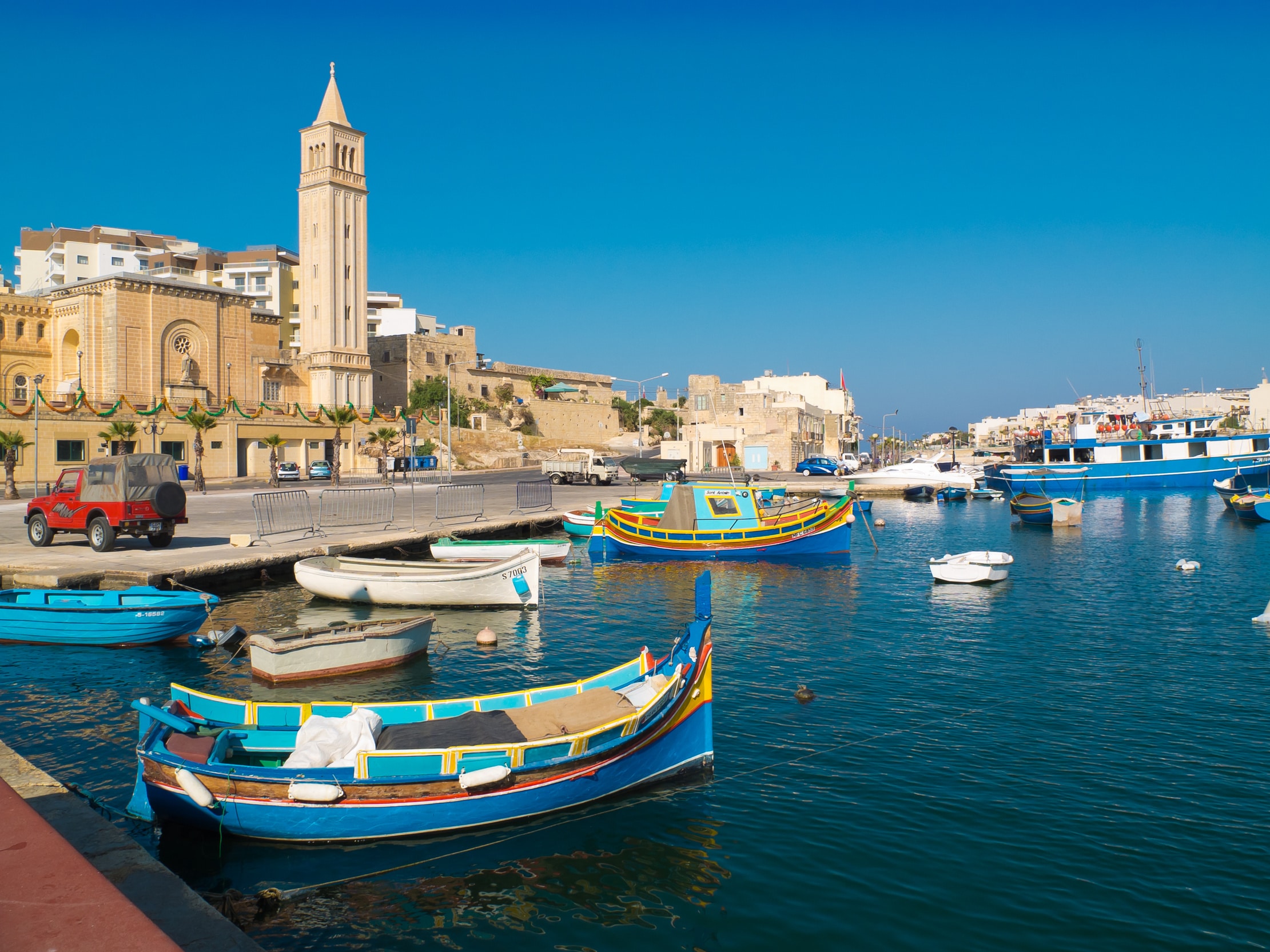 Vue de type carte postale prise lors d'un voyage linguistique à Malte
