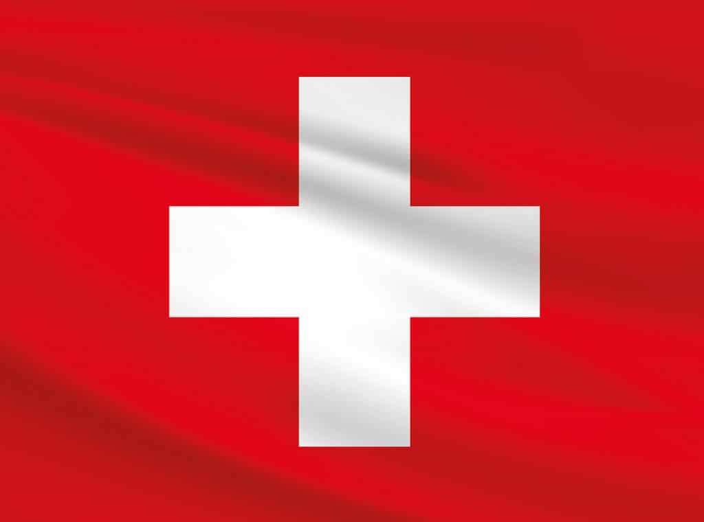 La croix blanche sur fond rouge du drapeau Suisse