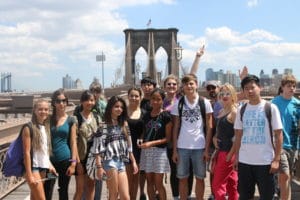 Adolescents en excursion à New York, durant leur séjour linguistique aux USA