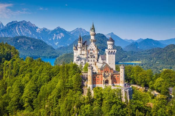 Vue sur le château de Neuschwanstein en Allemagne, séjour linguistique en Allemagne